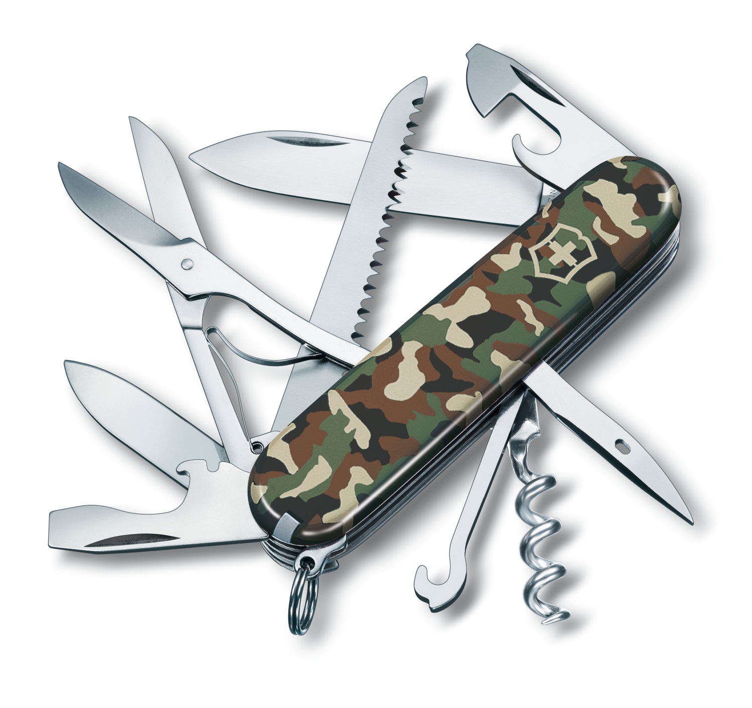 Victorinox Huntsman Coltello Multiuso Mimetico 15 Funzioni - Ideale per Campeggio e Caccia