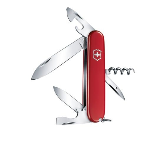 Victorinox Spartan Coltellino Svizzero Multiuso Rosso - 12 Funzioni, Lama Grande, Cavatappi