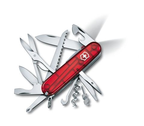 Victorinox Huntsman Lite Coltello Multiuso con Torcia LED - 22 Funzioni, Cavatappi e Seghetto per Legno