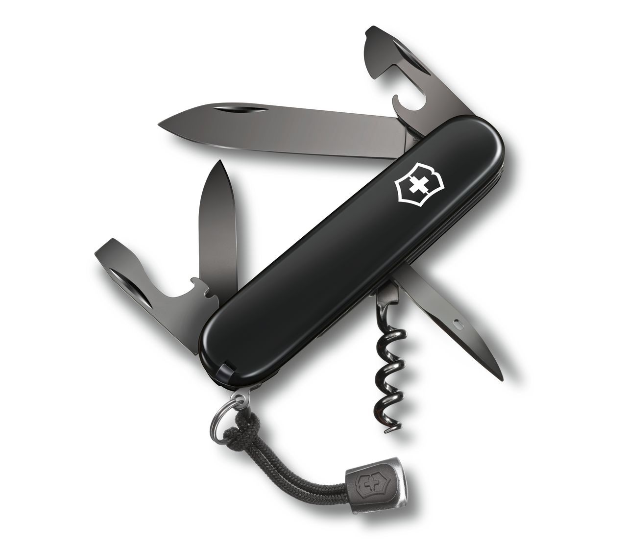 Victorinox Spartan Onyx Black - Coltellino Svizzero Multiuso con 13 Funzioni, Cavatappi e Lama Grande, Nero