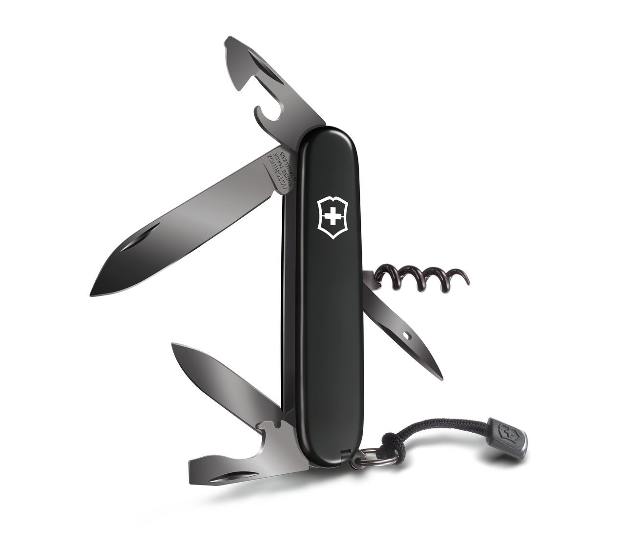 Victorinox Spartan Onyx Black - Coltellino Svizzero Multiuso con 13 Funzioni, Cavatappi e Lama Grande, Nero