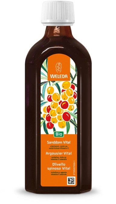 Weleda Olivello Spinoso Vital - Sciroppo di frutta 250 ml, ricco di vitamina C e betacarotene