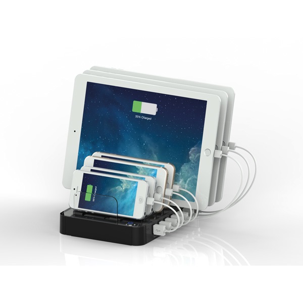 ROLINE Stazione di Ricarica USB, 7 Porte, 12 Watt per Tablet e Smartphone