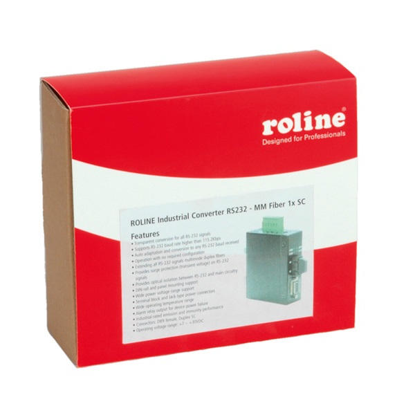 ROLINE Industrial Converter RS232 - Convertitore Multimediale SC per Fibra Ottica Multimode