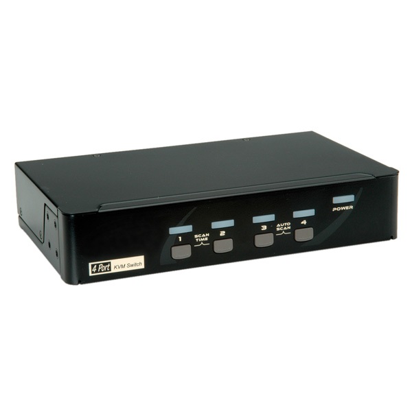 ROLINE 14.01.3329 Switch KVM per Keyboard-Video-Mouse (KVM) Nero - 1 Utente, 4 PC, DisplayPort, Risoluzione 2560 x 1600