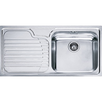 Franke GAX 611 Lavello ad Incasso Rettangolare 1 Vasca con Gocciolatoio a Sinistra in Acciaio Inox Satinato - 100x50 cm