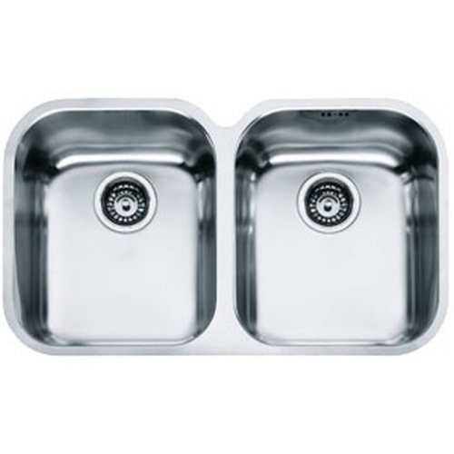 Franke AMX 120 Lavello Sottotop 2 Vasche in Acciaio Inox Satinato 715 x 400 mm