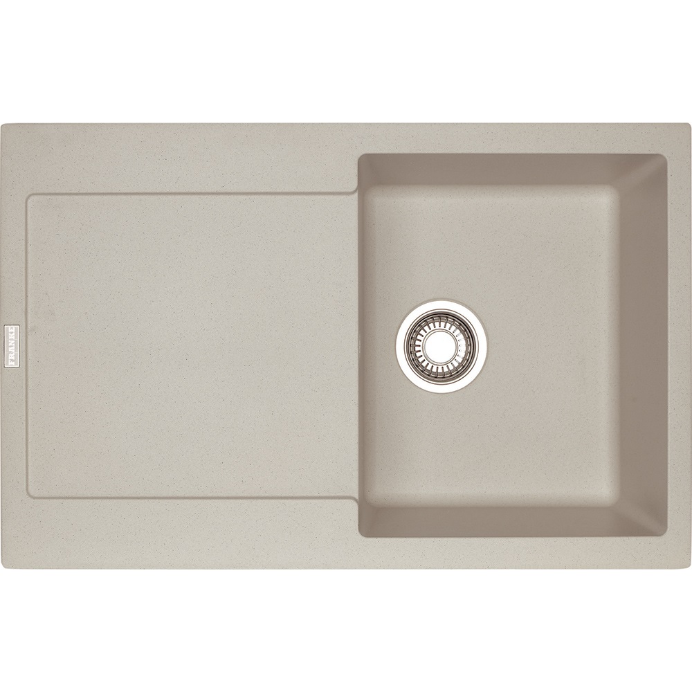 Franke MRG 611-78 Lavello Montato su Piano Rettangolare in Fragranite Sabbia con 1 Vasca e Gocciolatoio Reversibile - Dimensioni 780 x 500 mm