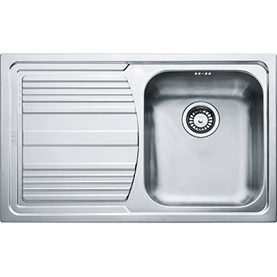 Franke Logica Line LLX 611 Lavello da Incasso 1 Vasca con Gocciolatoio a Sinistra in Acciaio Inox Satinato 79x50 cm
