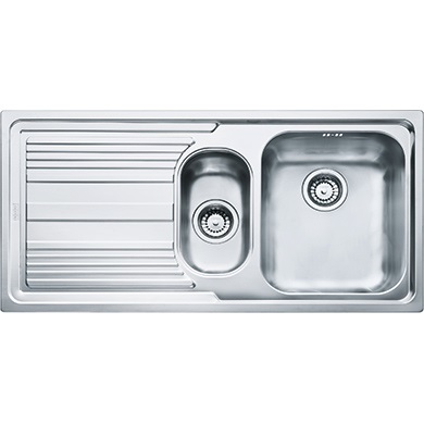 Franke Logica Line LLX 651 Lavello da Incasso 1 Vasca e 1/2 con Gocciolatoio a Sinistra in Acciaio Inox Satinato - 100 x 50 cm