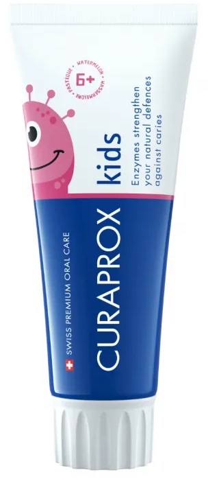 Curaprox Dentifricio Kids Anguria 60 ml - Fluoro 1450 ppm, Senza SLS e Triclosano, per Bambini dai 6 Anni