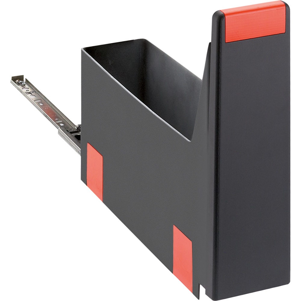 Franke Contenitore per Rifiuti Cube 4,5L - Plastica Resistente, Espulsione Manuale, Facile da Pulire, Nero-Rosso