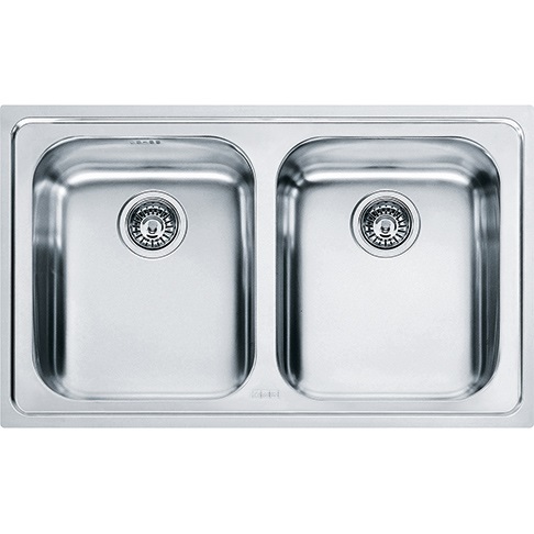 Franke Logica Line LLX 620 Lavello da Incasso 2 Vasche in Acciaio Inox Satinato 79 x 50 cm
