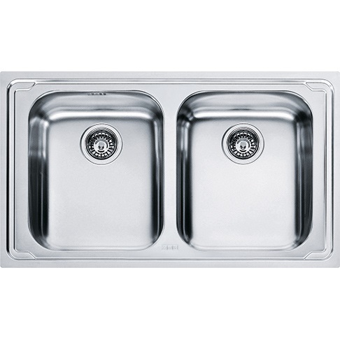 Franke Logica Line LLL 620-L Lavello da Incasso 2 Vasche 86x50 cm Acciaio Inox Antigraffio Dekor