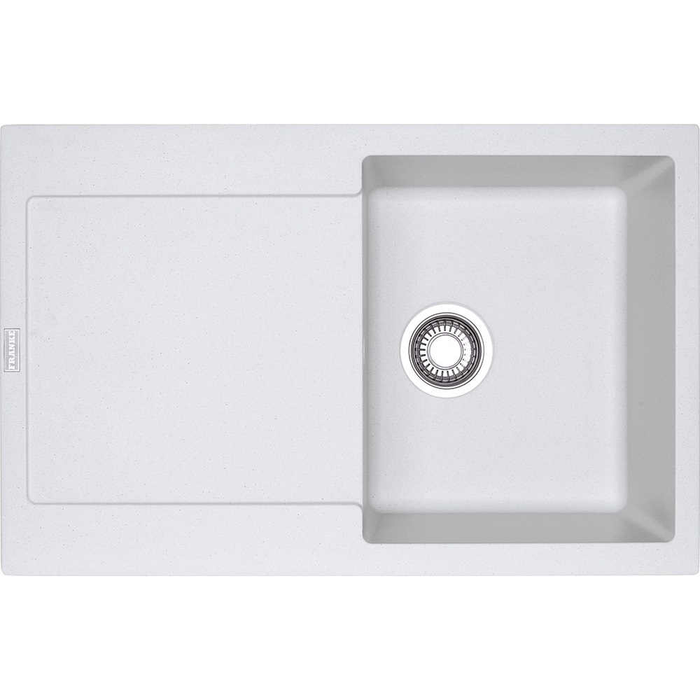 Franke MRG 611-78 Lavello Montato su Piano Rettangolare Bianco 1 Vasca 780 x 500 mm con Gocciolatoio Reversibile