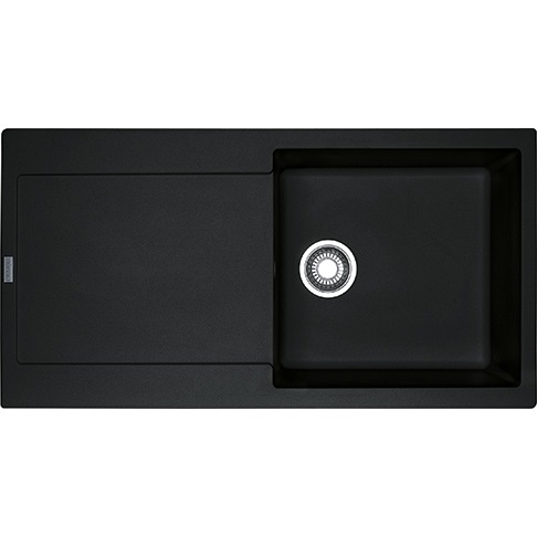 Franke MRG 611-L Lavello da Incasso in Fragranito Nero, 1 Vasca con Gocciolatoio Reversibile, Dimensioni 97 x 50 cm