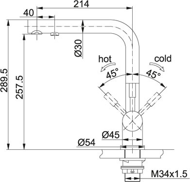 Franke Atlas Clear Miscelatore Bicomando Acciaio Inox Satinato con Canna Girevole 360° e Doppio Comando