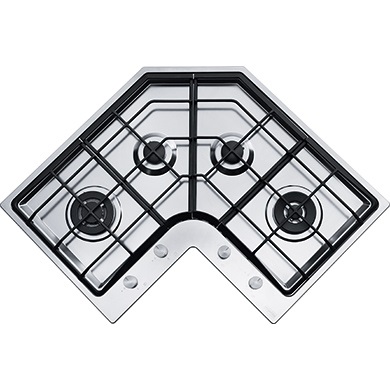 Franke FHNE COR 4 3G TC XS C - Piano Cottura a Gas da Incasso 4 Fuochi con Bruciatore Tripla Corona, Acciaio Inox Satinato, Dimensioni 83 x 83 cm