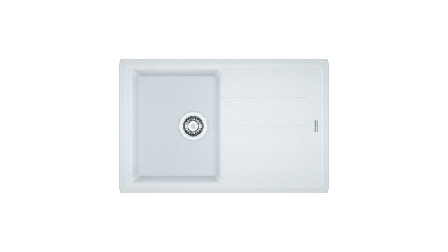 Franke Boston BFG 611-78 - Lavello da Incasso in Fragranite Bianco, 1 Vasca con Gocciolatoio Reversibile, Dimensioni 780 x 500 mm