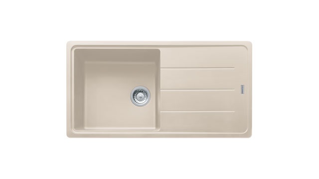 Franke Boston BFG 611-97 - Lavello da Incasso in Fragranite Beige, 1 Vasca con Gocciolatoio Reversibile, Dimensioni 97 x 50 cm