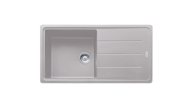 Franke Boston BFG 611-97 Lavello da Incasso in Fragranite Alluminio, 1 Vasca 450x420 mm, Gocciolatoio Reversibile, Dimensioni Totali 970x500 mm