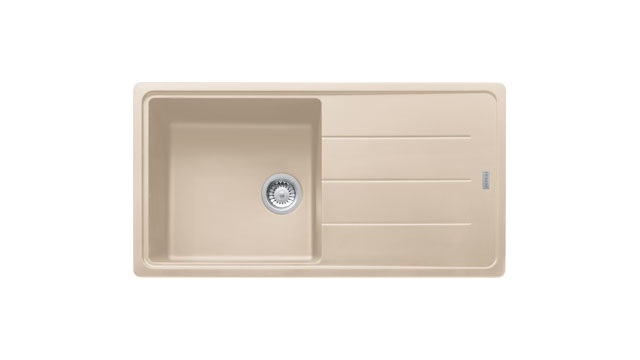 Franke Boston BFG 611-97 Lavello da Incasso in Fragranite Avena, 1 Vasca 450x420 mm, Gocciolatoio Reversibile, Dimensioni 970x500 mm