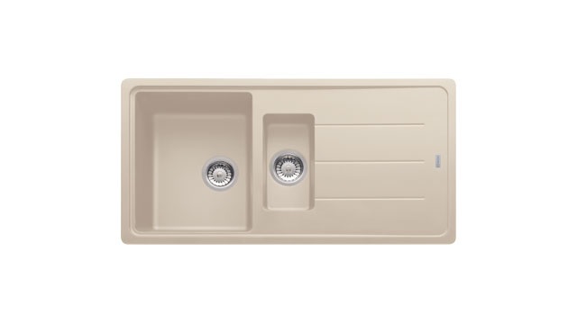Franke Boston BFG 651 - Lavello da Incasso in Fragranite Sahara, 1 Vasca e 1/2 con Gocciolatoio Reversibile, Dimensioni 97 x 50 cm