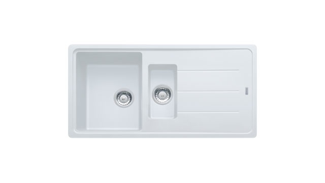 Franke Boston BFG 651 - Lavello da Incasso in Fragranite Bianco, 1 Vasca e 1/2 con Gocciolatoio Reversibile, Dimensioni 97 x 50 cm