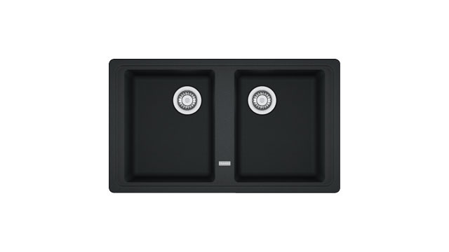 Franke Boston BFG 620 - Lavello da Incasso in Fragranite Nero, 2 Vasche, Dimensioni 86 x 50 cm