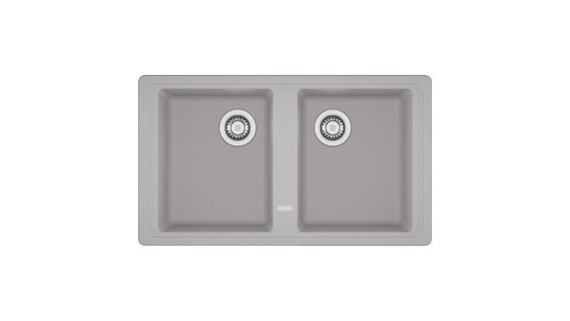 Franke Boston BFG 620 Lavello ad Incasso Rettangolare in Fragranite Alluminio, 2 Vasche, Dimensioni 86 x 50 cm