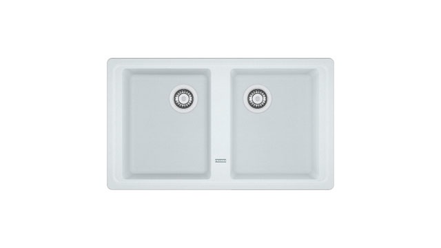 Franke Boston BFG 620 - Lavello da Incasso in Fragranite Bianco, 2 Vasche, Dimensioni 86 x 50 cm, Profondità 20 cm
