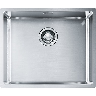 Franke BXX 210/110-50 Lavello 1 Vasca Rettangolare in Acciaio Inox Satinato - 540x450 mm, Installazione Semifilo/Filotop/Sottotop