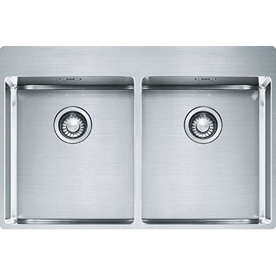 Franke BXX 220 36-36 TL Lavello ad incasso Rettangolare 2 Vasche in Acciaio Inox Satinato 770 x 510 mm