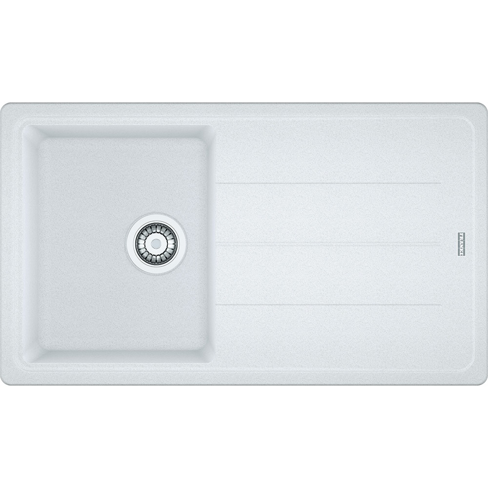 Franke BFG 611-86 Lavello da Incasso in Fragranite Bianco 1 Vasca 86 x 50 cm con Gocciolatoio Reversibile