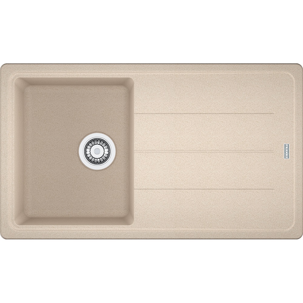 Franke BFG 611-86 Lavello da Incasso Rettangolare in Fragranito Avena con 1 Vasca e Gocciolatoio Reversibile - 86 x 50 cm
