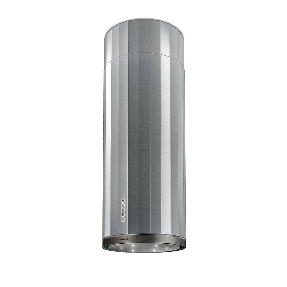 Faber CORINTHIA ISOLA EV8 X/OM A37 Cappa Aspirante a Isola 37 cm Inox e Peltro, 580 m³/h, Micro LED, Squarcle Touch
