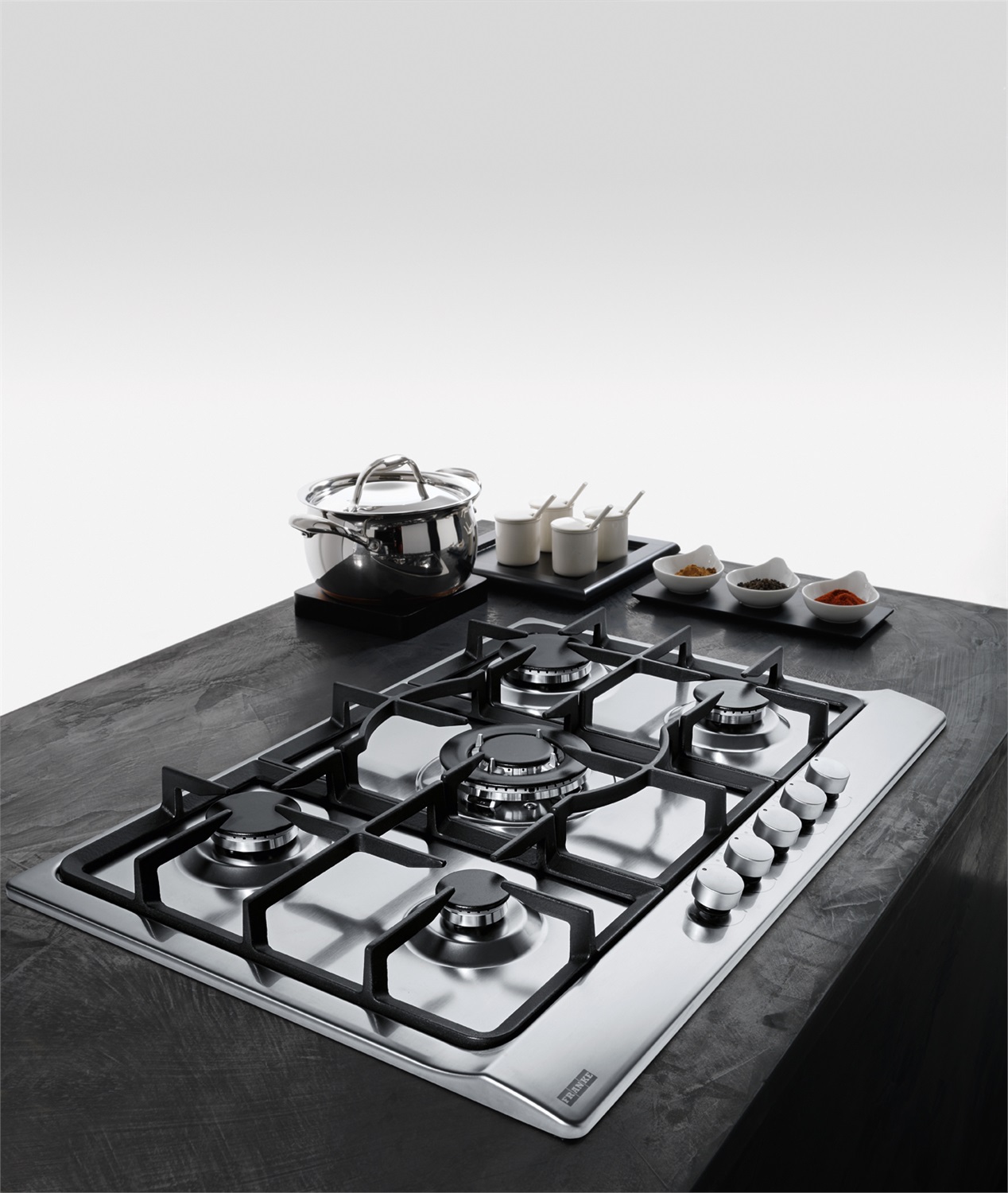 Franke FHSL 755 4 GAV TC XS C - Piano Cottura a Gas 75 cm con 5 Fuochi, Acciaio Inox, Accensione Elettronica e Valvole di Sicurezza