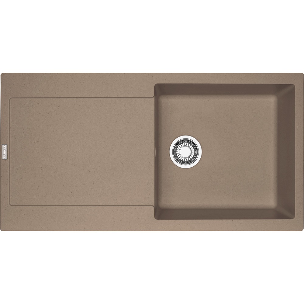 Franke MRG 611-L Lavello montato su piano Rettangolare 1 Vasca Grigio talpa / Fragranite Oyster 970 x 500 mm con Gocciolatoio Reversibile
