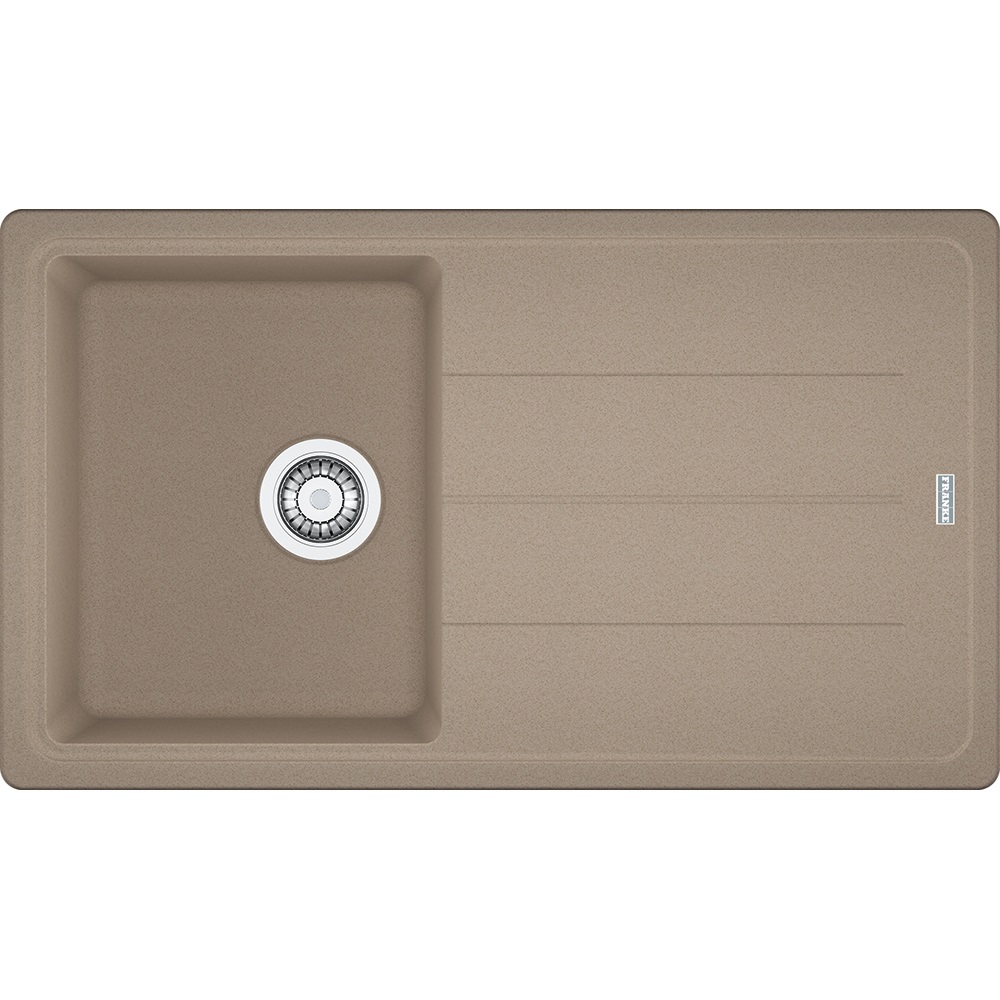 Franke BFG 611-86 Lavello ad Incasso Rettangolare in Fragranito con 1 Vasca e Gocciolatoio Reversibile - Finitura Oyster 86x50 cm