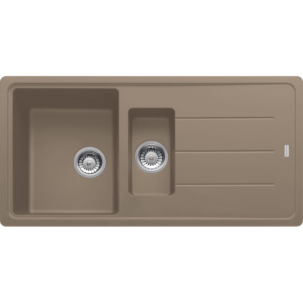 Franke BFG 651 Lavello ad incasso Rettangolare in Fragranito Oyster, 1 Vasca e 1/2 con Gocciolatoio Reversibile, Dimensioni 97 x 50 cm