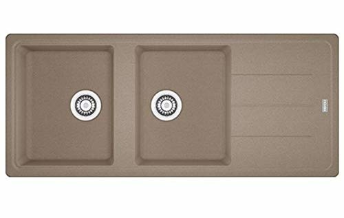 Franke BFG 621 Lavello ad incasso Rettangolare in Fragranito Oyster con 2 Vasche e Gocciolatoio Reversibile - Dimensioni 116x50 cm
