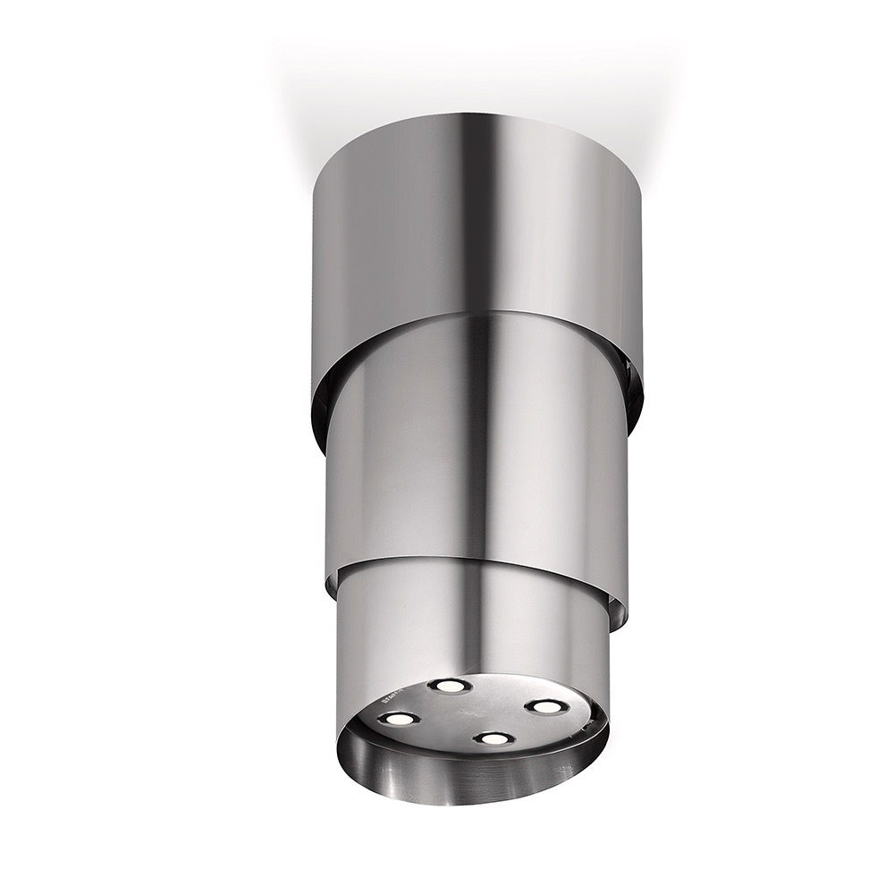 FABER S.p.A. Pareo Evo Plus Cappa Aspirante a Isola in Acciaio Inox 590 m³/h, 50 cm, Classe Energetica A, 64 dB