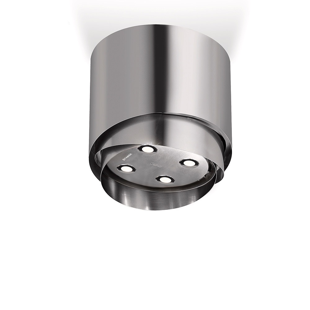 FABER S.p.A. Pareo Evo Plus Cappa Aspirante a Isola in Acciaio Inox 590 m³/h, 50 cm, Classe Energetica A, 64 dB