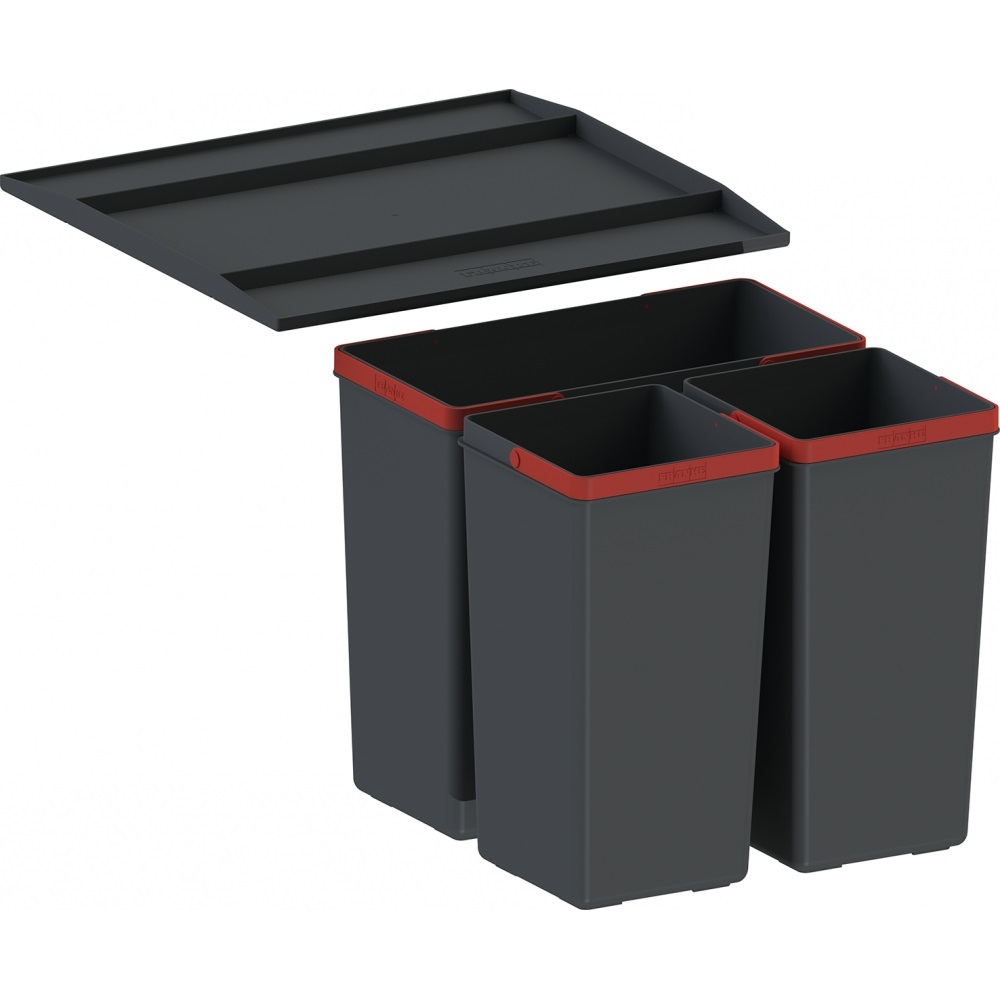 Franke Easysort 450-1-2 Sistema di Raccolta Differenziata a 3 Scomparti, 28 Litri, Nero