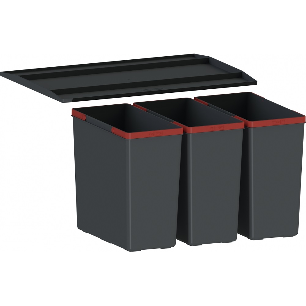 Franke Easysort 600-3-0 Sistema di raccolta differenziata 42L con 3 bidoni da 14.5L - Nero