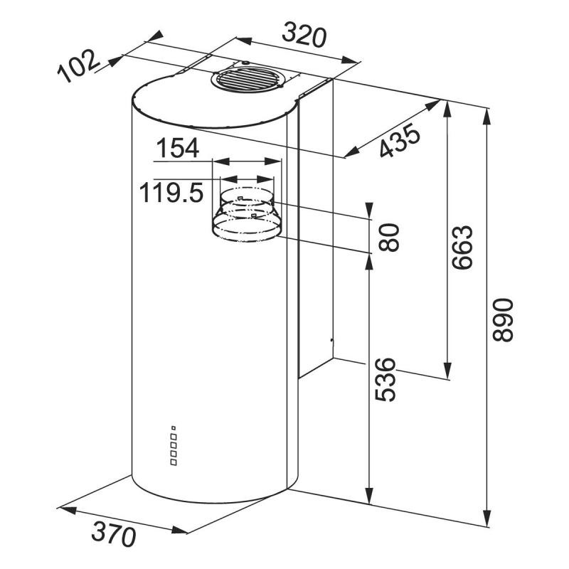 Franke FTU 3805 XS LED Cappa Aspirante a Parete in Acciaio Inox Satinato 590 m³/h, 3 Velocità, Classe Energetica B, Controllo Soft Touch, Luci LED