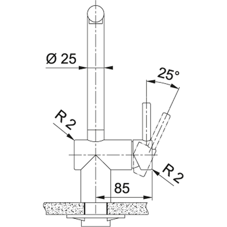 Franke Atlas Neo Miscelatore Monocomando in Acciaio Inox AISI 304 con Doccetta Estraibile e Rotazione Canna 180°