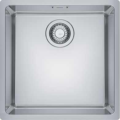 Franke MRX 210-40 Lavello ad Incasso Quadrato in Acciaio Inox Satinato 44x44cm con 1 Vasca e Troppopieno