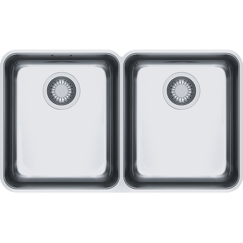 Franke Aton ANX 120 Lavello ad Incasso Rettangolare 2 Vasche in Acciaio Inox Satinato 72 x 40 cm