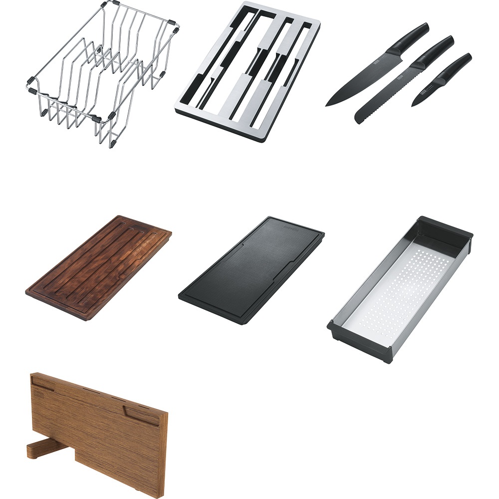 Franke BWX 220-54-27 Lavello da Incasso 2 Vasche in Acciaio Inox Satinato 86 x 51 cm con Vano Accessorio a Destra Semifilo/Filotop